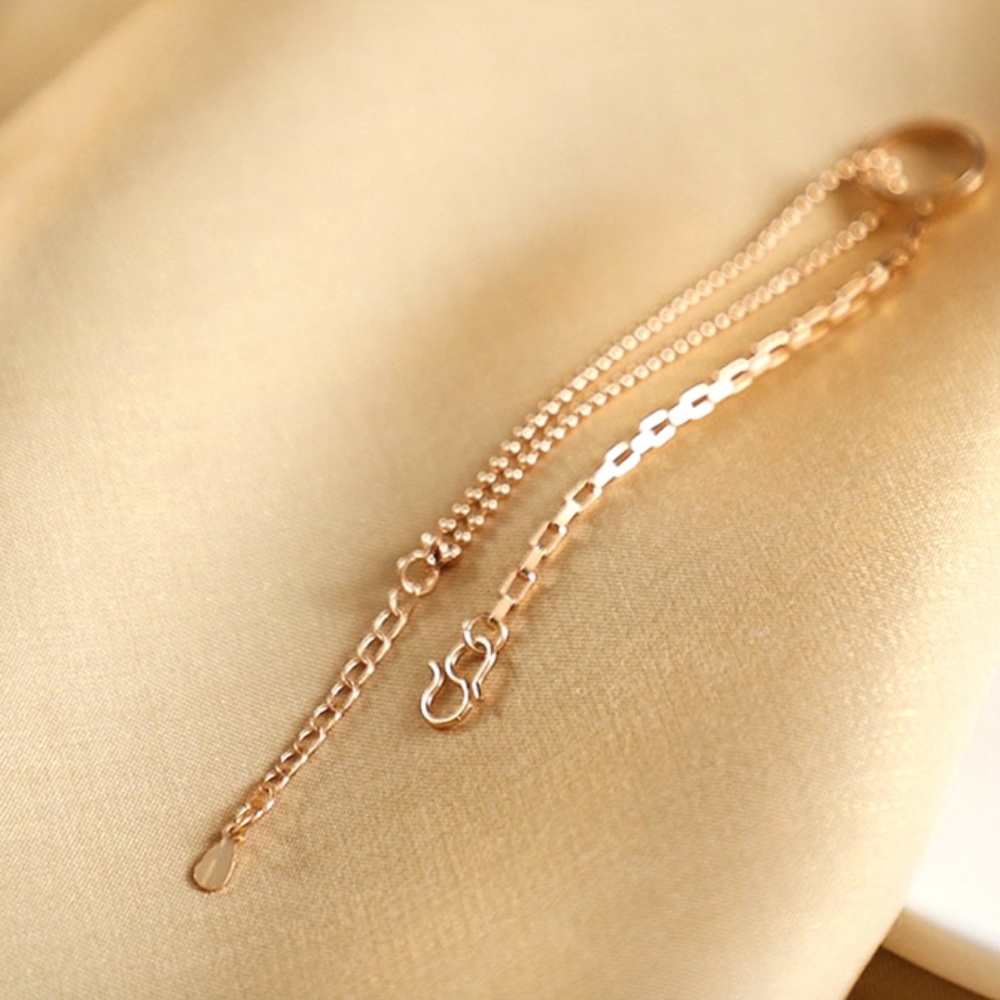 S925 Minimalist Gold Circle Bracelet - Picture 4 of 9